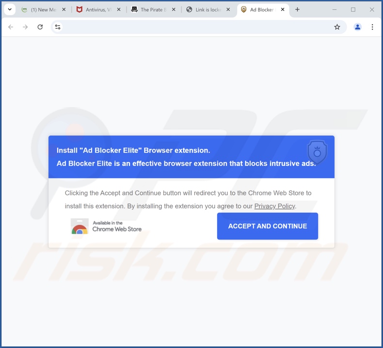 Strona promująca adware Ad Blocker Elite