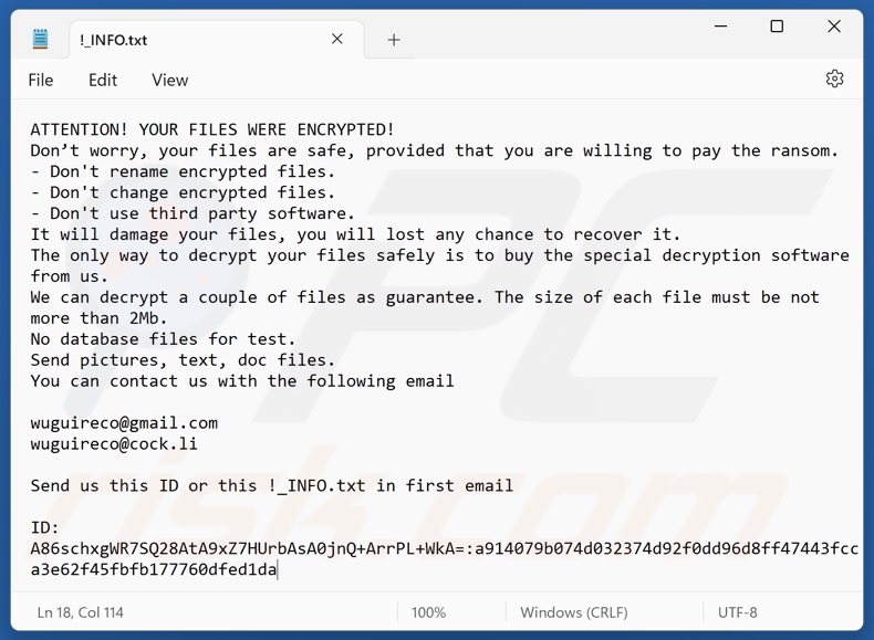 Bixi ransomware okup (!_INFO.txt)