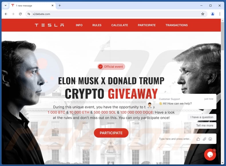 Elon Musk X Donald Trump Crypto Giveaway oszustwo