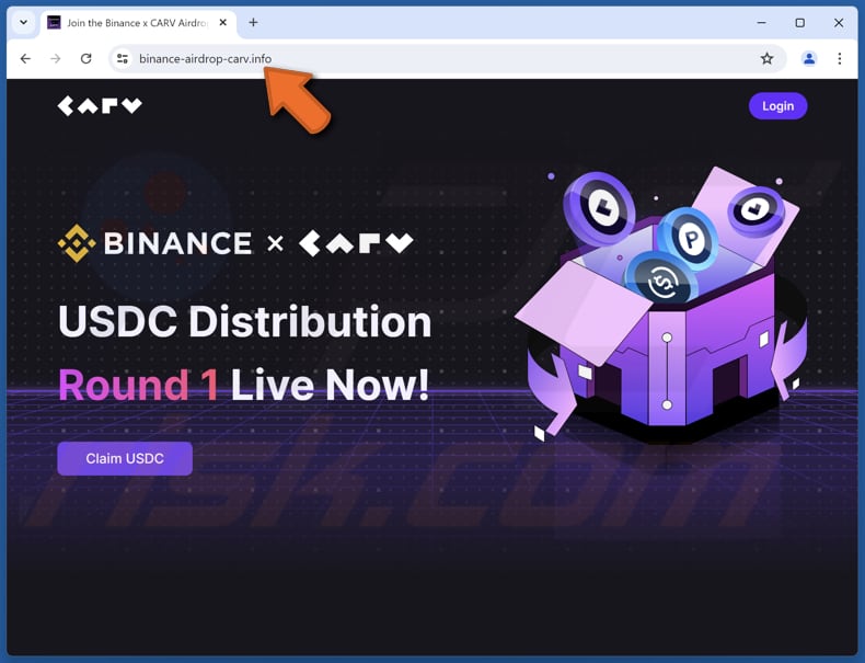 Binance USDC Distribution oszustwo