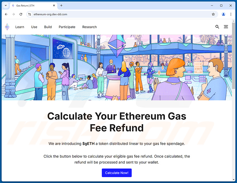 Ethereum Gas Fee Refunds strona internetowa odwadniacza (ethereum-org.dex-dd[.]com)