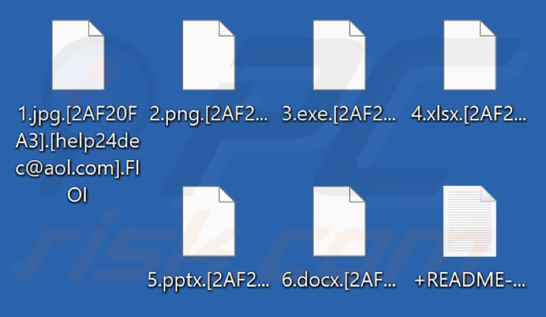 Pliki zaszyfrowane przez ransomware FIOI (rozszerzenie .FIOI)
