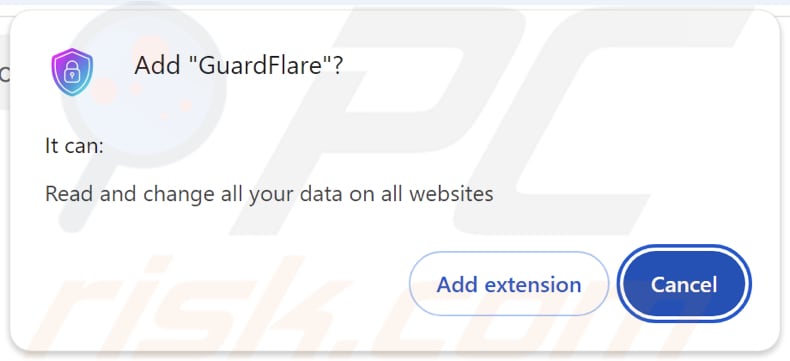 Uprawnienia adware GuardFlare