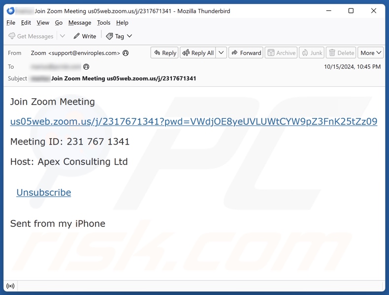 Join Zoom Meeting Kampania spamowa e-mail