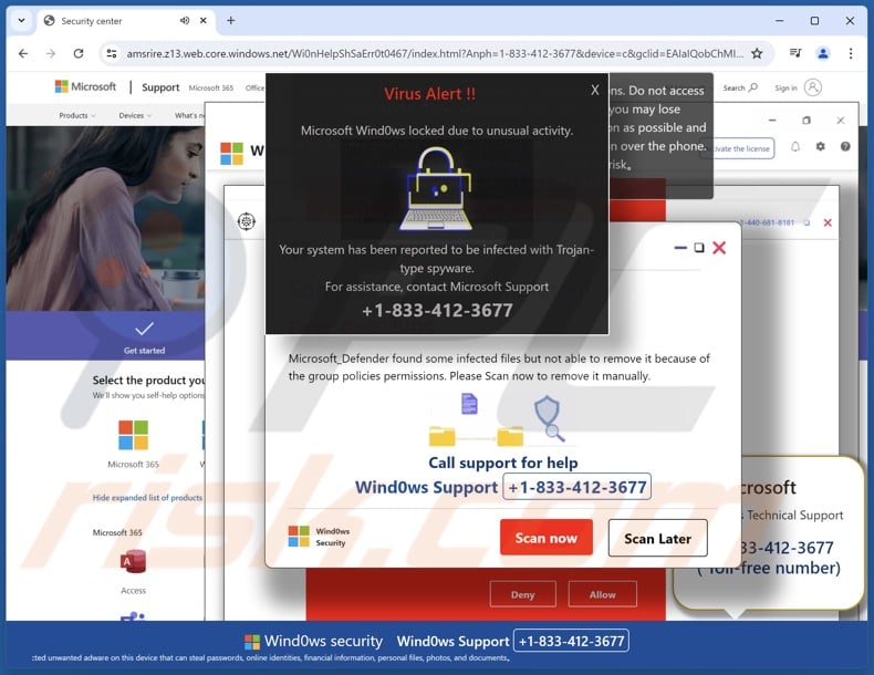 Microsoft Windows Locked Due To Unusual Activity oszustwo