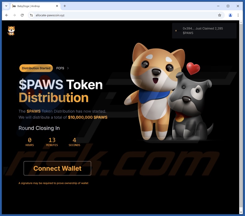 $PAWS Token Distribution oszustwo