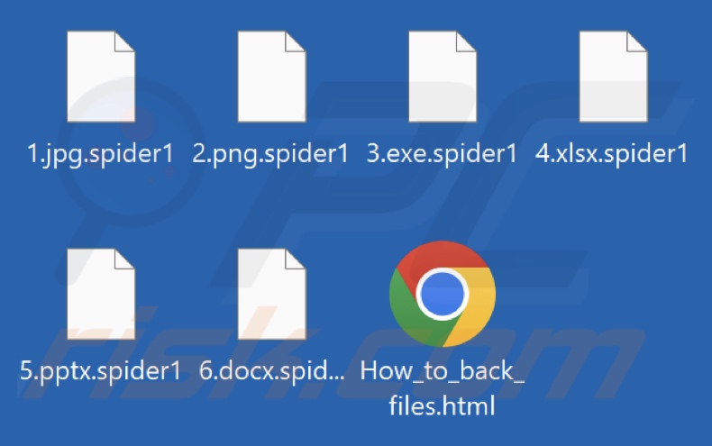 Pliki zaszyfrowane przez ransomware Spider (rozszerzenie .spider1)