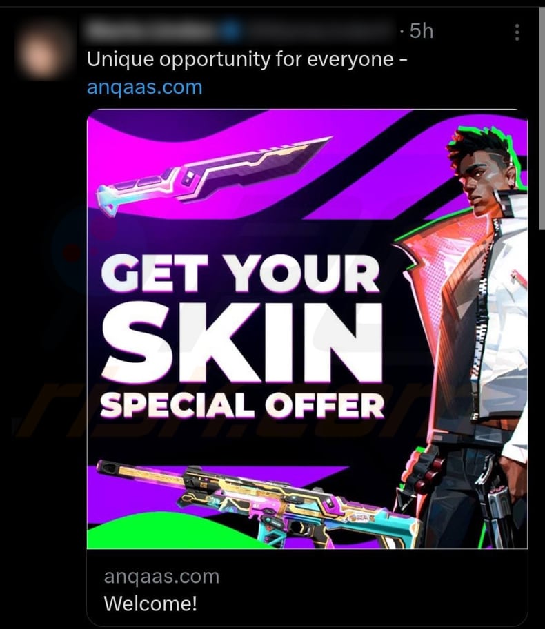 Valorant Skin Giveaway promowanie postu X