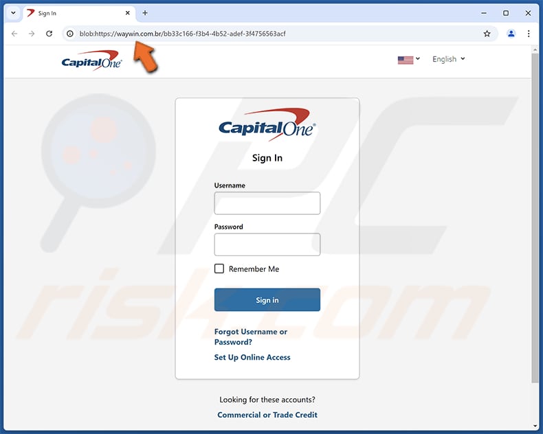 Capital One - Your Password Has Been Changed Email Strona wyłudzająca informacje