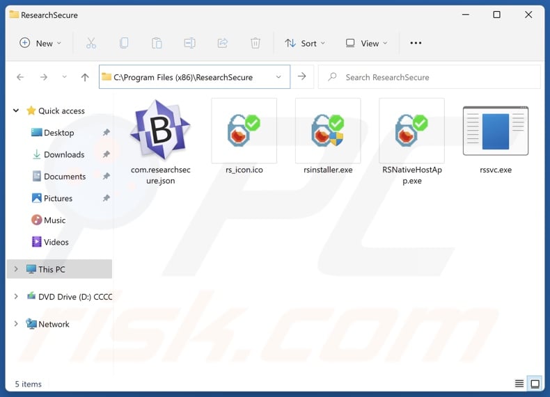 ResearchSecure PUA folder instalacyjny