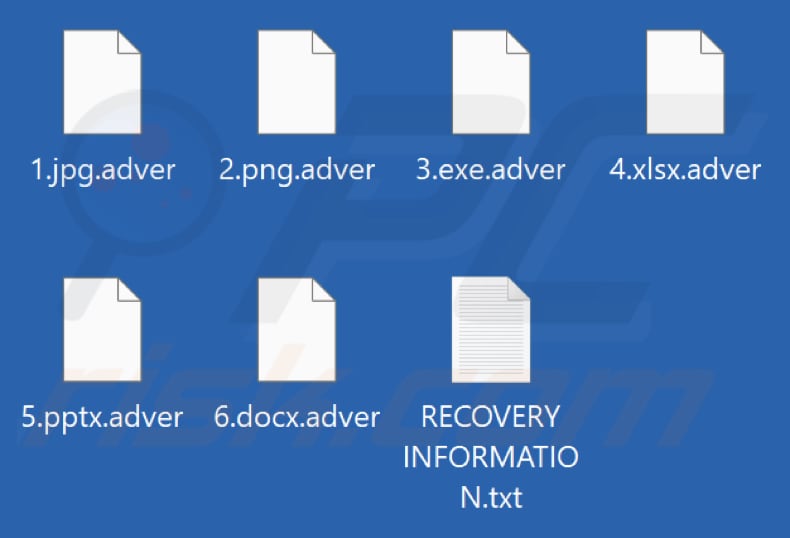 Pliki zaszyfrowane przez ransomware Adver (rozszerzenie .adver)