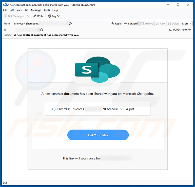 Nowy dokument umowy został udostępniony w Microsoft Sharepoint