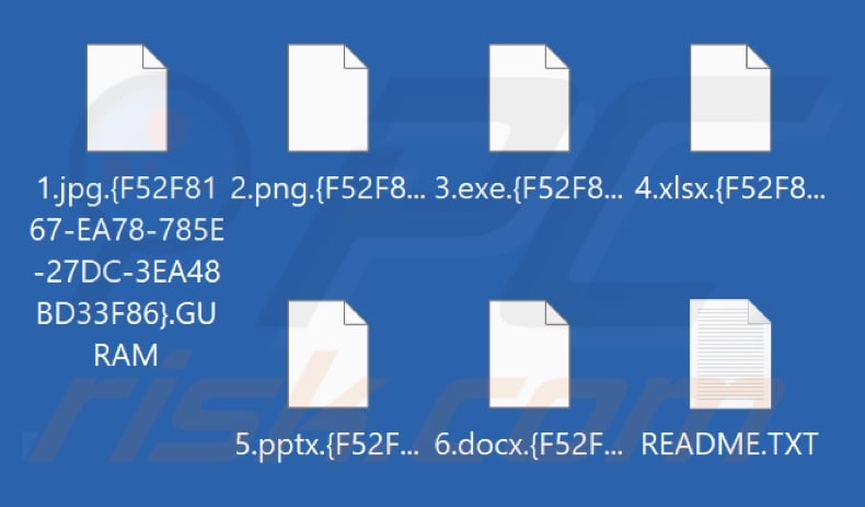 Pliki zaszyfrowane przez ransomware GURAM (rozszerzenie .GURAM)