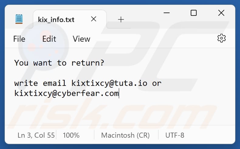 Kixtixcy ransomware plik tekstowy (kix_info.txt)