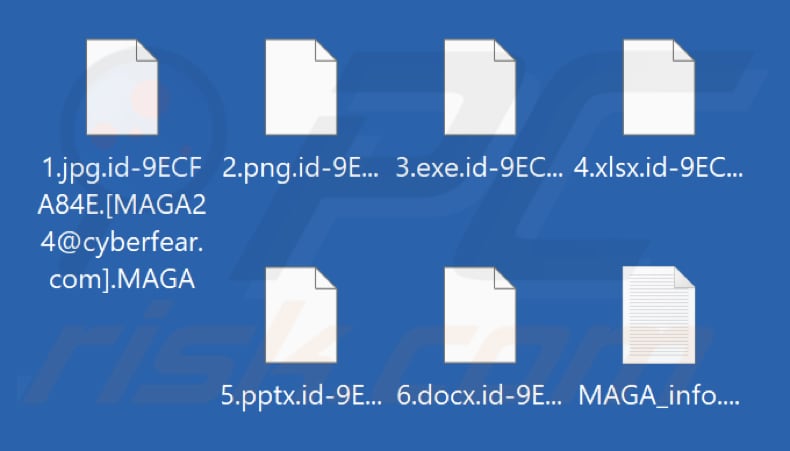 Pliki zaszyfrowane przez ransomware MAGA (rozszerzenie .MAGA)