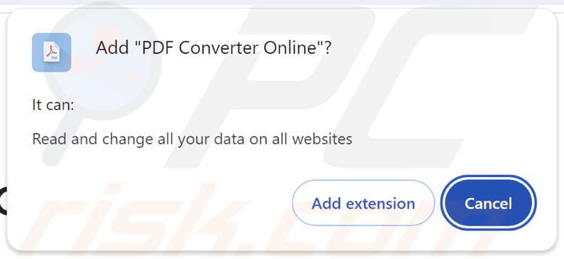 PDF Converter Online adware uprawnienia