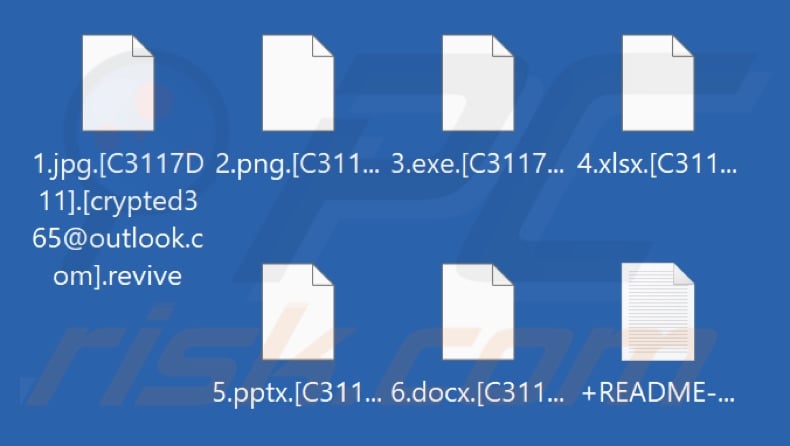 Pliki zaszyfrowane przez Revive ransomware (rozszerzenie .revive)