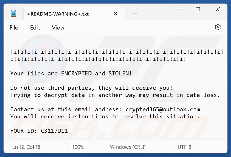 Revive ransomware okup (+README-WARNING+.txt)