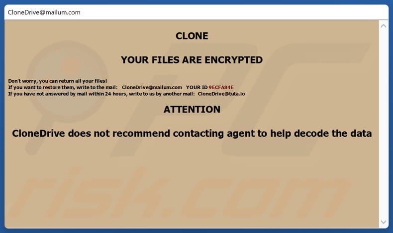 Clone ransomware okup (pop-up)