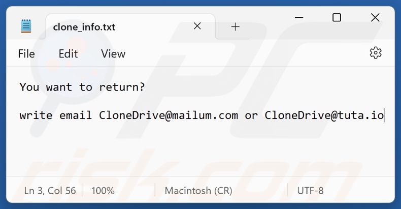 Clone ransomware plik tekstowy (clone_info.txt)