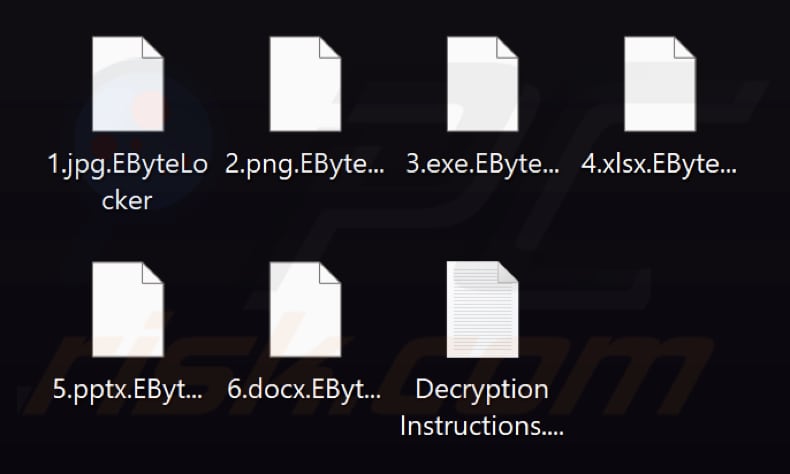 Pliki zaszyfrowane przez ransomware EByte Locker (rozszerzenie .EByteLocker)