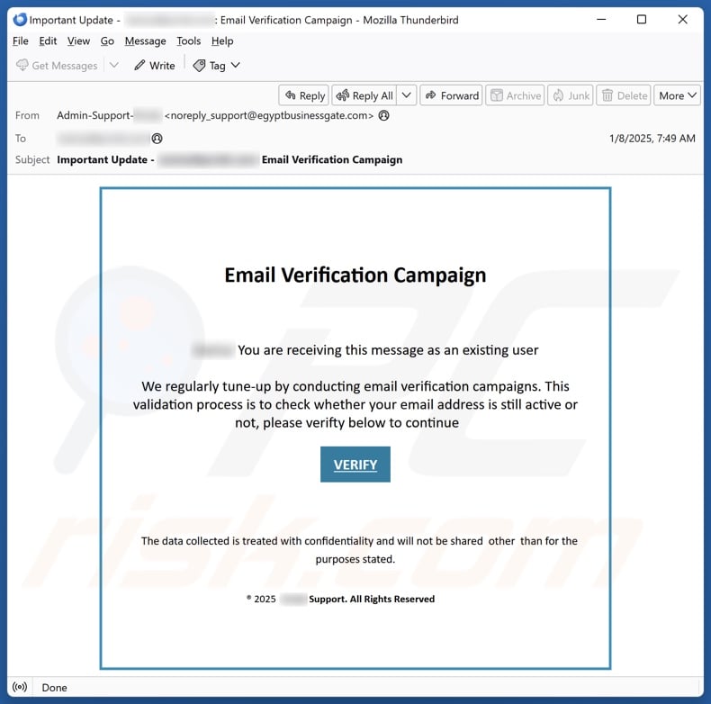 Email Verification Campaign Kampania spamowa e-mail