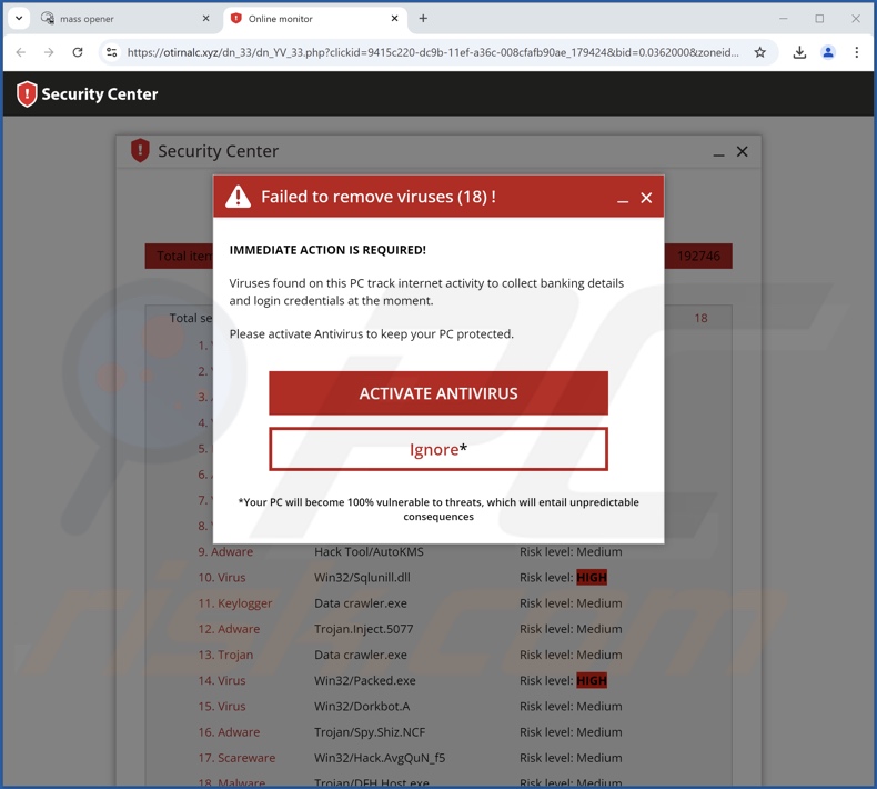 Failed To Remove Viruses oszustwo