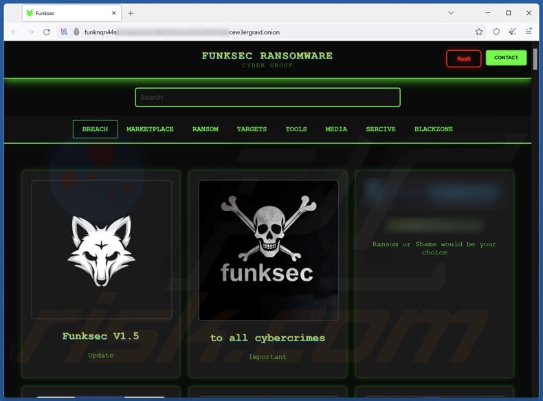 FunkLocker (FunkSec) ransomware strona internetowa