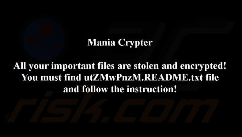 Mania Crypter ransomware tapeta