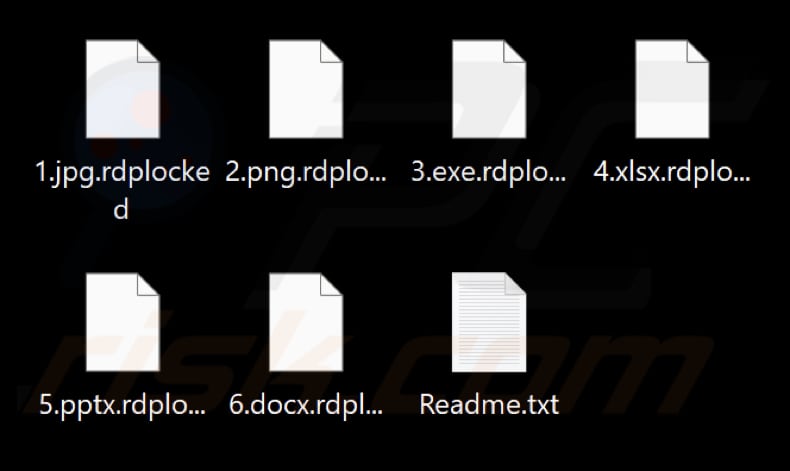 Pliki zaszyfrowane przez ransomware RdpLocker (rozszerzenie .rdplocker)