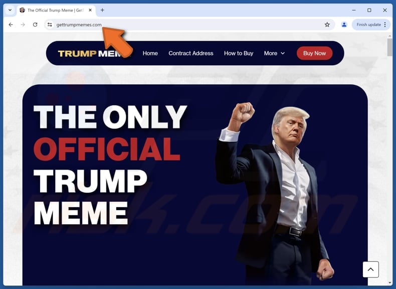 gettrumpmemes.com website wygląd