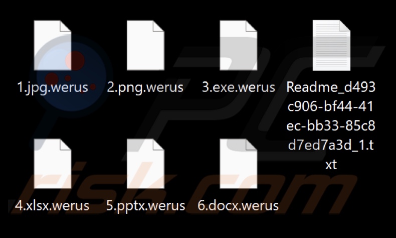 Pliki zaszyfrowane przez ransomware WeRus (rozszerzenie .werus)