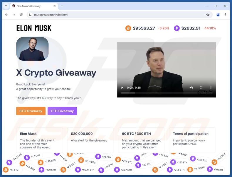 X Crypto Giveaway oszustwo