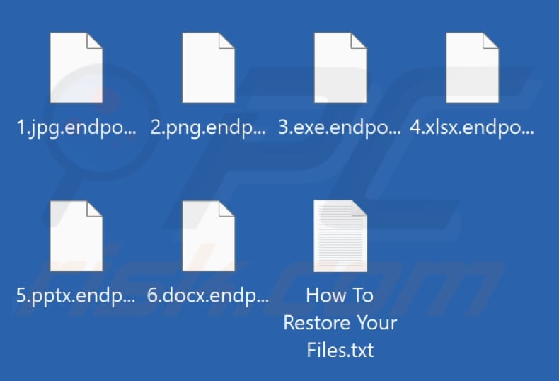 Pliki zaszyfrowane przez ransomware EndPoint (rozszerzenie .endpoint)