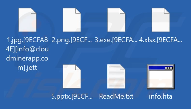 Pliki zaszyfrowane przez ransomware Jett (rozszerzenie .jett)