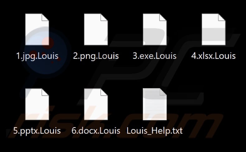 Pliki zaszyfrowane przez Louis ransomware (rozszerzenie .Louis)