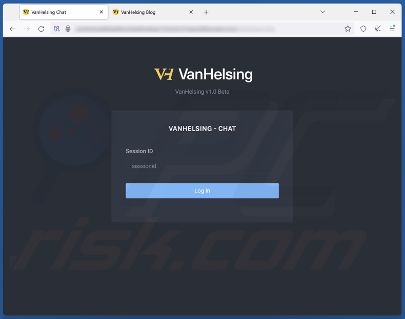 VanHelsing ransomware strona czatu