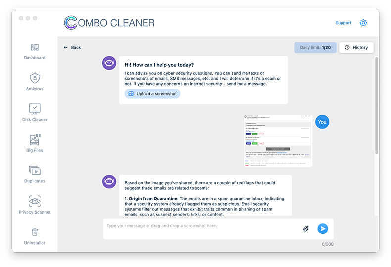 combo cleaner ai chatbot