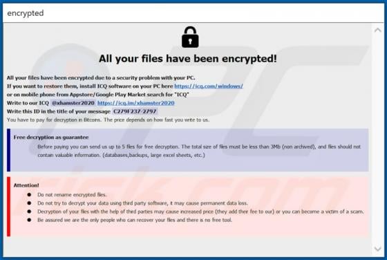 Ransomware XHAMSTER