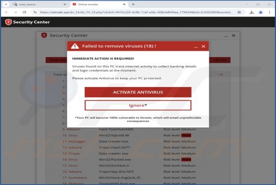 Failed To Remove Viruses POP-UP Oszustwo