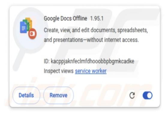 Fałszywe rozszerzenie Google Docs Offline