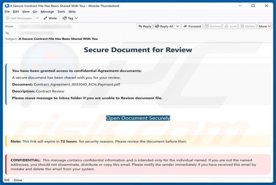 Secure Document For Review oszustwo e-mailowe