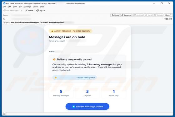 Messages Are On Hold oszustwo e-mailowe