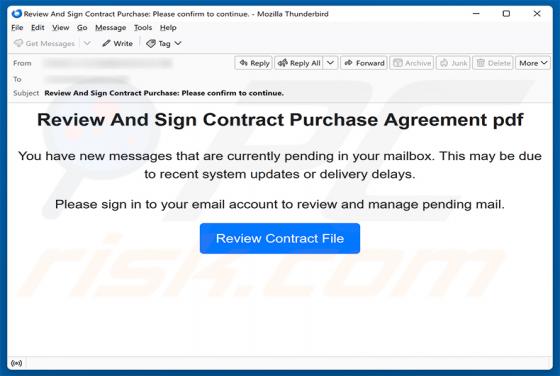 Review And Sign Contract Purchase Agreement oszustwo e-mailowe