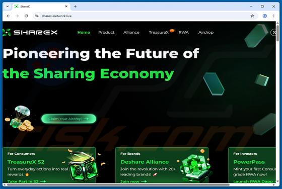 ShareX Airdrop oszustwo