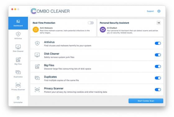 Combo Cleaner: antywirus i optymalizator systemu (dla komputerów Mac)